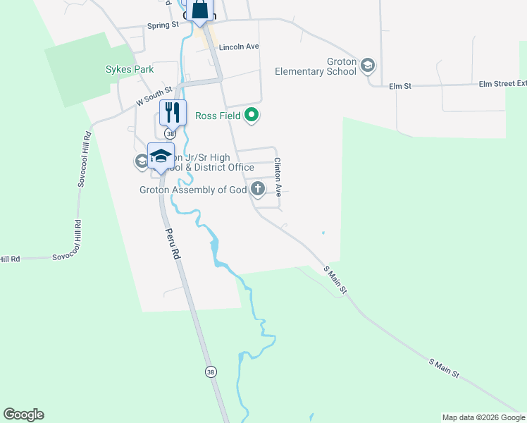 map of restaurants, bars, coffee shops, grocery stores, and more near 101 Elmwood Avenue in Groton