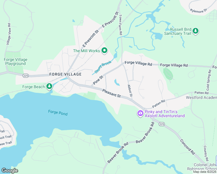 map of restaurants, bars, coffee shops, grocery stores, and more near 26 Palermo Street in Westford