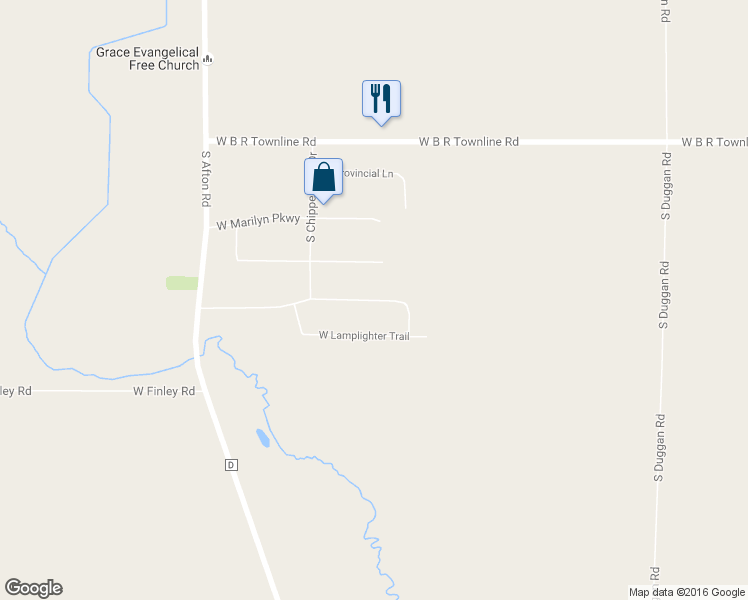 map of restaurants, bars, coffee shops, grocery stores, and more near 3285 West Creek View Parkway in Beloit