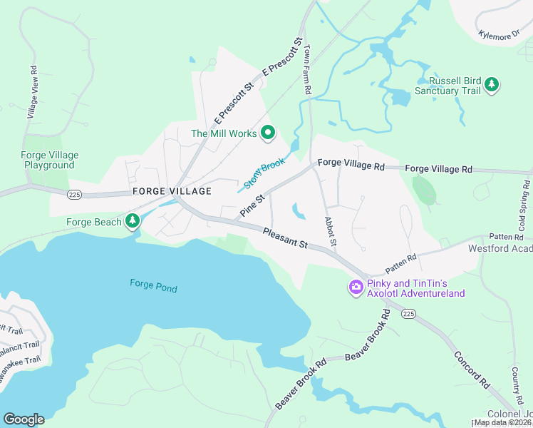 map of restaurants, bars, coffee shops, grocery stores, and more near 26 Palermo Street in Westford