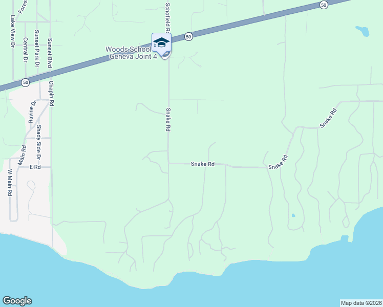 map of restaurants, bars, coffee shops, grocery stores, and more near W3660 Snake Rd in Lake Geneva