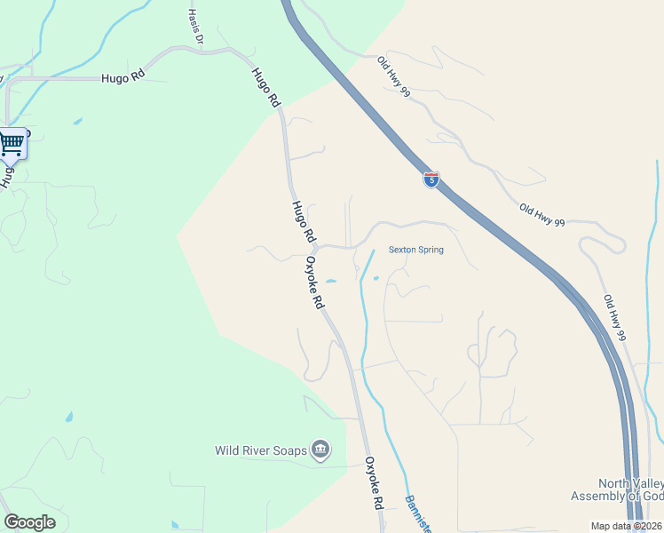 map of restaurants, bars, coffee shops, grocery stores, and more near 1361 Oxyoke Road in Grants Pass