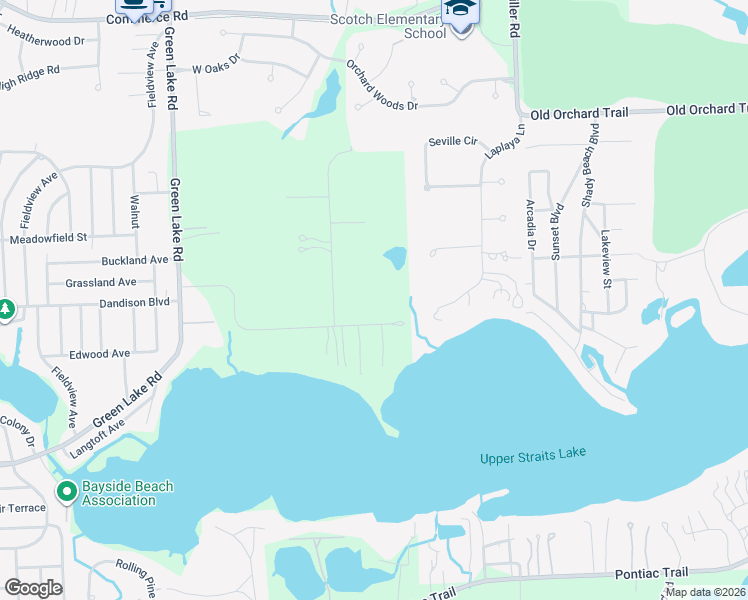 map of restaurants, bars, coffee shops, grocery stores, and more near 5884 Upper Straits Boulevard in West Bloomfield Township