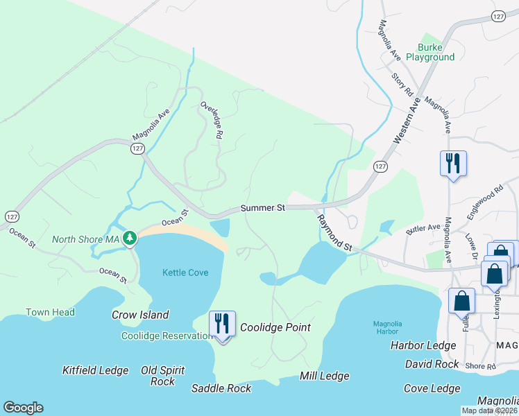 map of restaurants, bars, coffee shops, grocery stores, and more near 531 Summer Street in Manchester