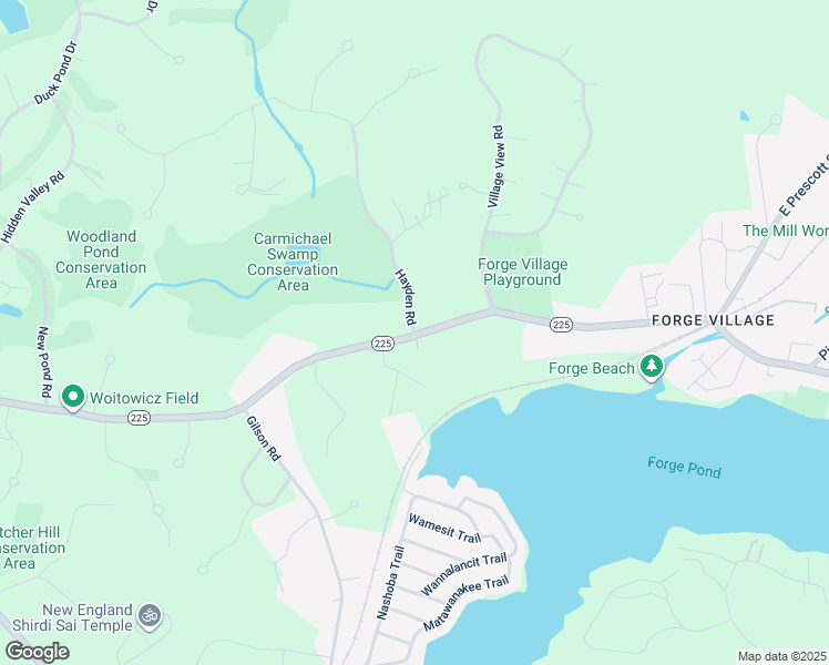map of restaurants, bars, coffee shops, grocery stores, and more near 1 Hayden Road in Groton