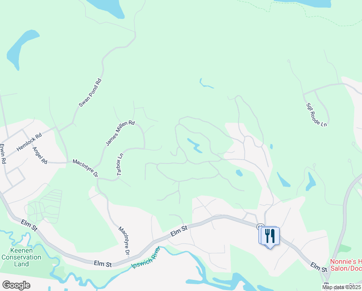 map of restaurants, bars, coffee shops, grocery stores, and more near 27 Brassie Way in North Reading