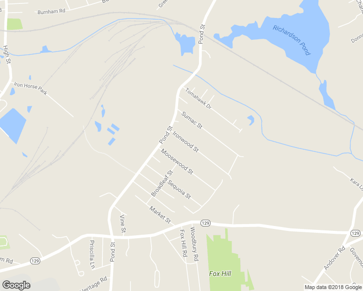 map of restaurants, bars, coffee shops, grocery stores, and more near 5 Ironwood Street in Billerica