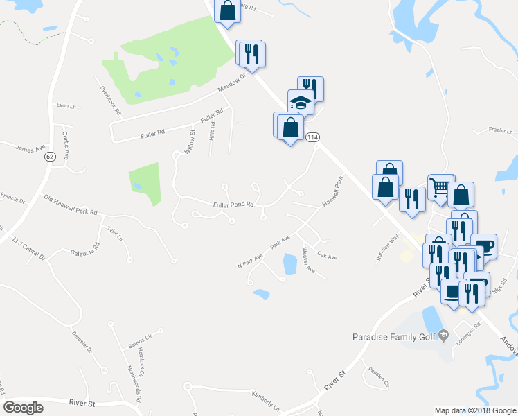 map of restaurants, bars, coffee shops, grocery stores, and more near 8 Fox Run in Middleton