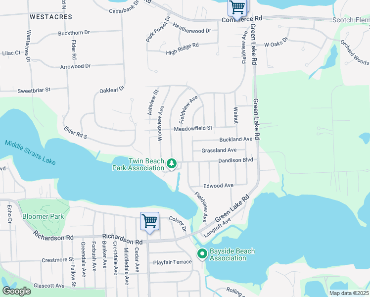 map of restaurants, bars, coffee shops, grocery stores, and more near 3825 Fieldview Avenue in West Bloomfield Township