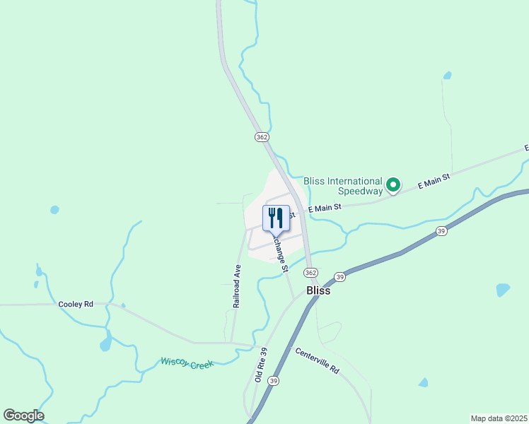 map of restaurants, bars, coffee shops, grocery stores, and more near 3381 Main Street in Bliss