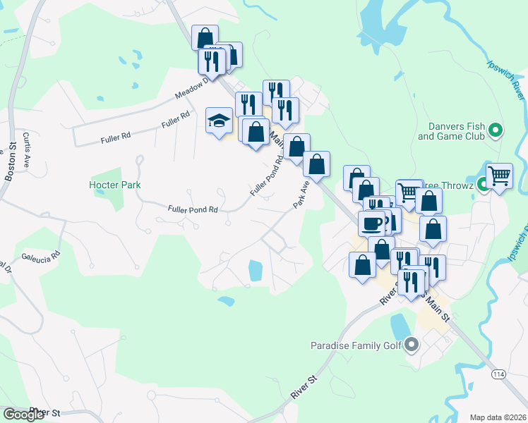 map of restaurants, bars, coffee shops, grocery stores, and more near 10 Cherry Avenue in Middleton