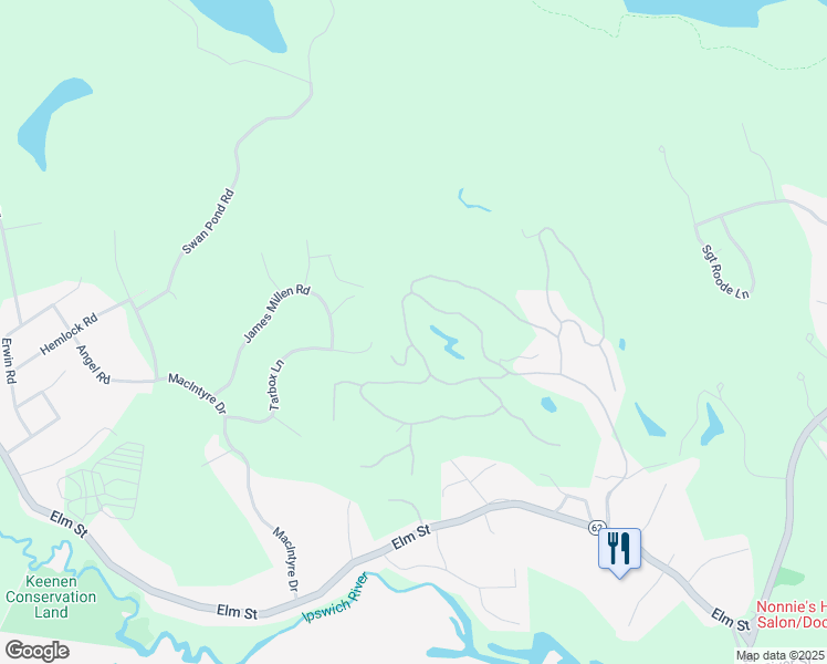 map of restaurants, bars, coffee shops, grocery stores, and more near 27 Brassie Way in North Reading