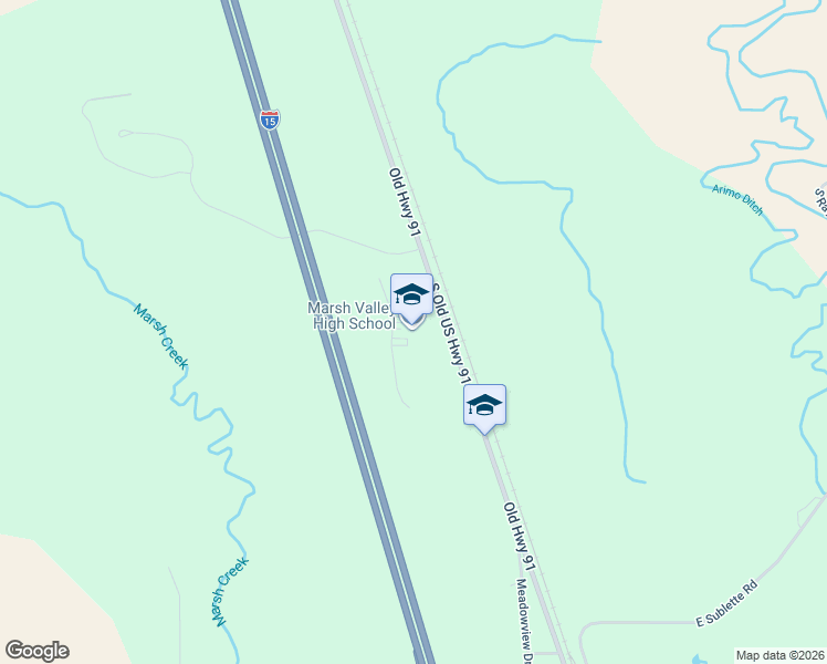 map of restaurants, bars, coffee shops, grocery stores, and more near 12651 South Old US Highway 91 in Arimo