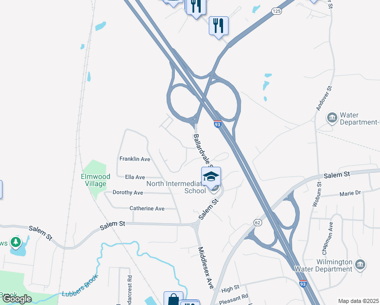 map of restaurants, bars, coffee shops, grocery stores, and more near 4 Avalon Drive in Wilmington