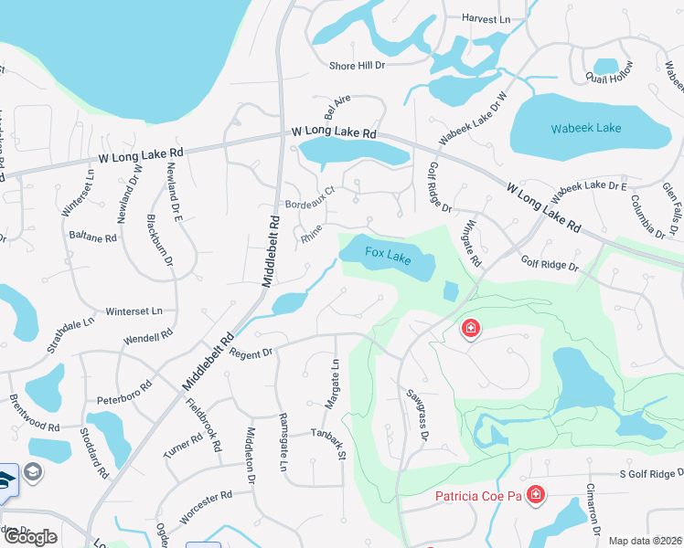 map of restaurants, bars, coffee shops, grocery stores, and more near 4040 Lakeridge Lane in Bloomfield Hills