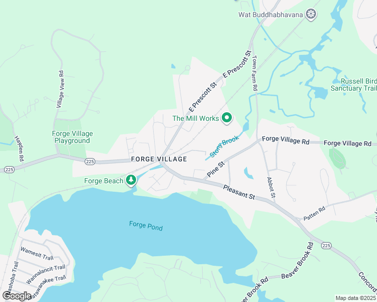 map of restaurants, bars, coffee shops, grocery stores, and more near 5 Chestnut Street in Westford