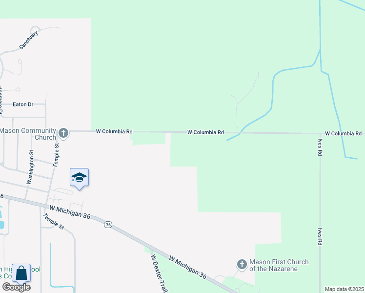 map of restaurants, bars, coffee shops, grocery stores, and more near 1793 West Columbia Road in Mason