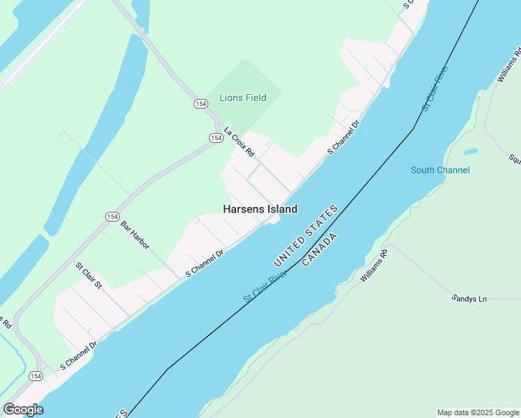 map of restaurants, bars, coffee shops, grocery stores, and more near 3060 South Channel Drive in Harsens Island
