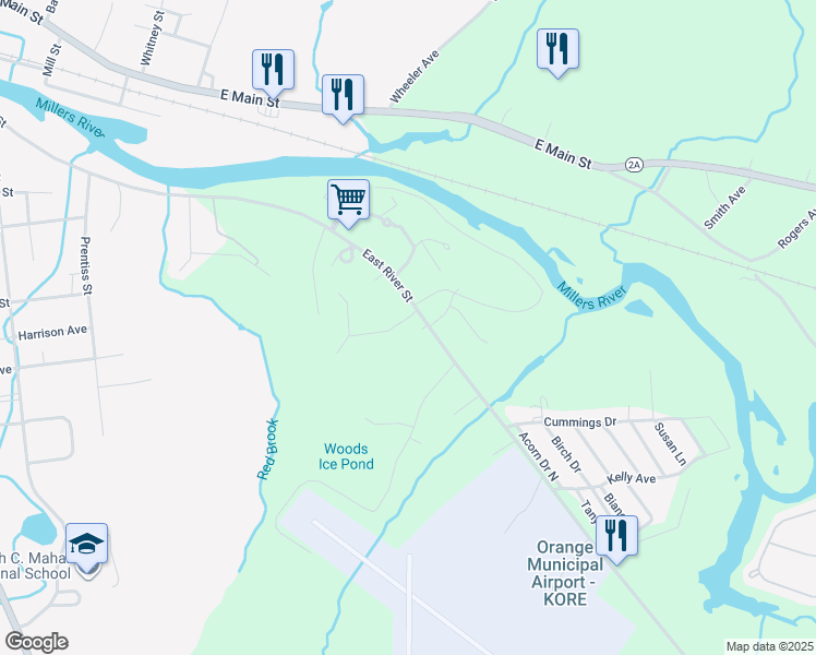 map of restaurants, bars, coffee shops, grocery stores, and more near 7 Nina Pierce Circle in Orange