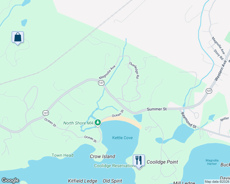 map of restaurants, bars, coffee shops, grocery stores, and more near 468 Summer Street in Manchester-by-the-Sea