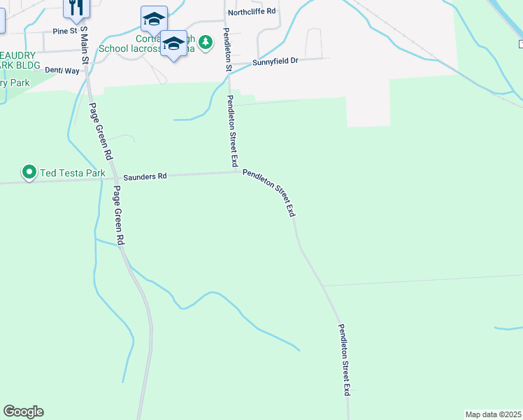 map of restaurants, bars, coffee shops, grocery stores, and more near 3609 Pendleton Street Exd in Cortland