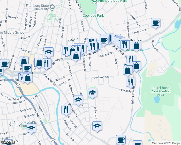 map of restaurants, bars, coffee shops, grocery stores, and more near 6 Hardy Passway in Fitchburg
