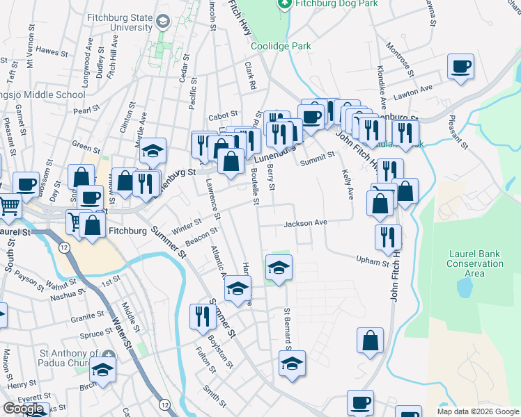 map of restaurants, bars, coffee shops, grocery stores, and more near 6 Hardy Passway in Fitchburg