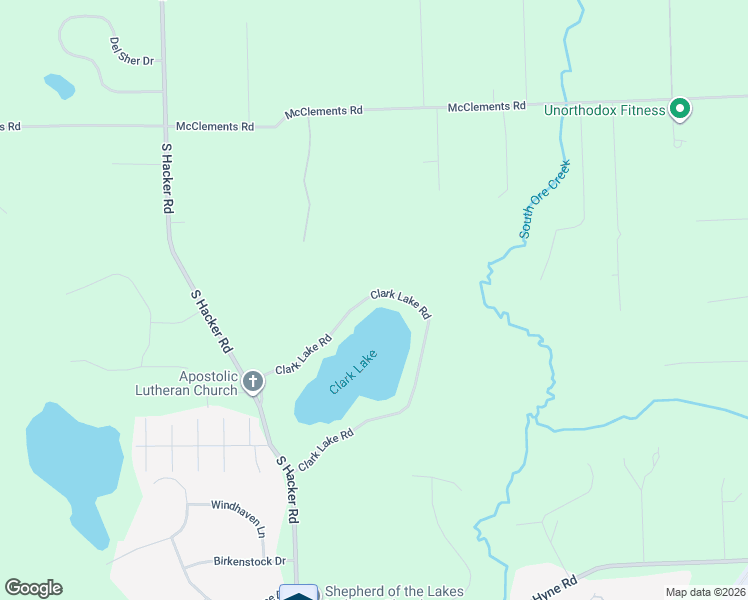 map of restaurants, bars, coffee shops, grocery stores, and more near 1504 Clark Lake Road in Brighton