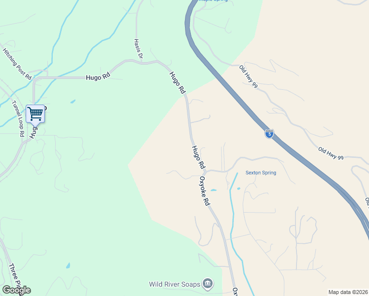 map of restaurants, bars, coffee shops, grocery stores, and more near 7637 Hugo Road in Grants Pass