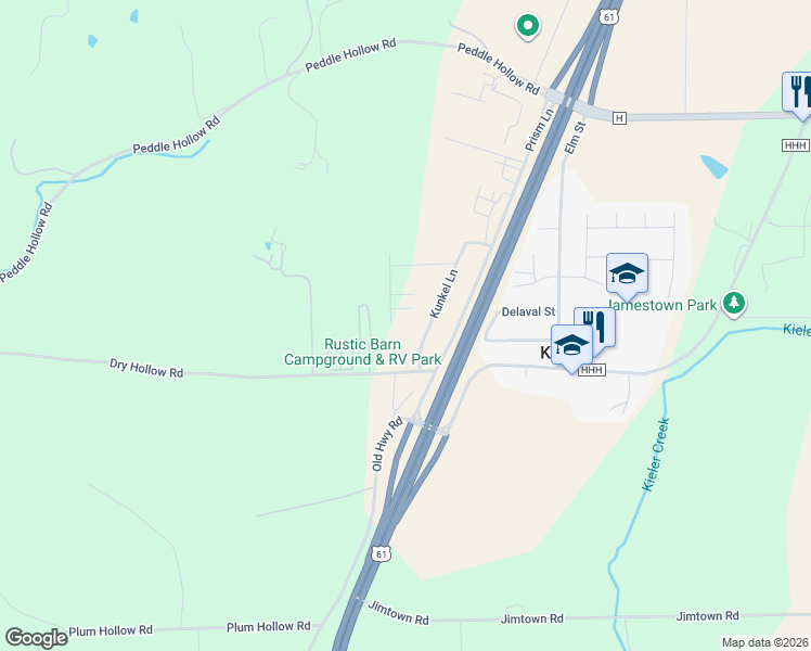 map of restaurants, bars, coffee shops, grocery stores, and more near 2121 Kunkel Lane in Cuba City