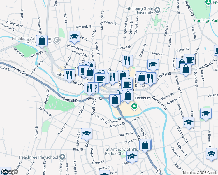 map of restaurants, bars, coffee shops, grocery stores, and more near 4 Day Street in Fitchburg