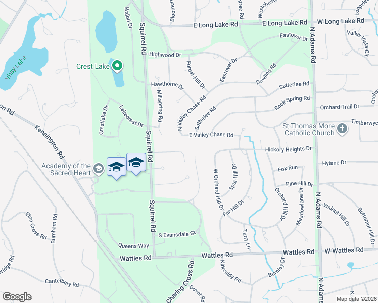 map of restaurants, bars, coffee shops, grocery stores, and more near 469 Whippers in Court in Bloomfield Hills