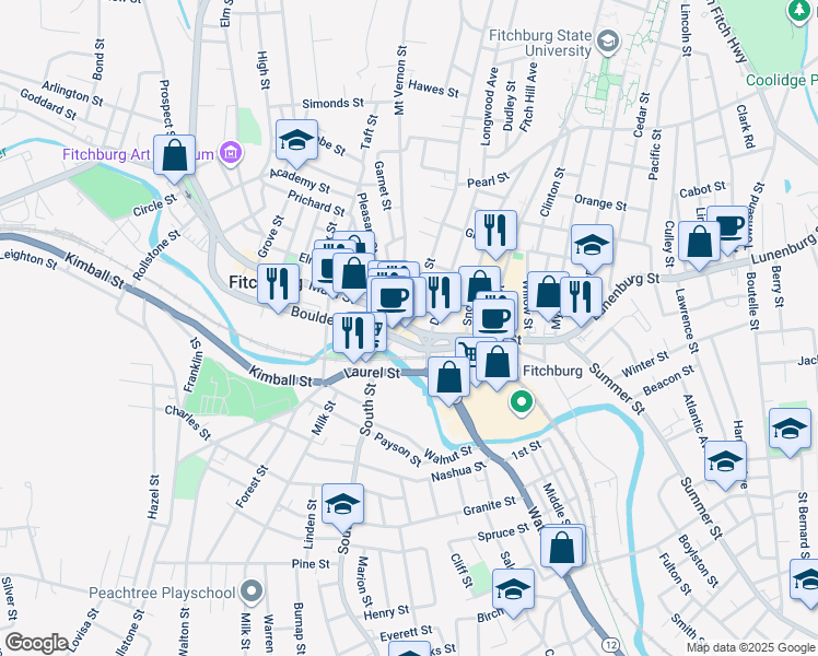 map of restaurants, bars, coffee shops, grocery stores, and more near 1200 Day Street in Fitchburg