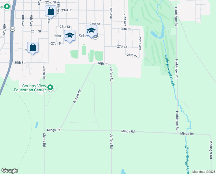 map of restaurants, bars, coffee shops, grocery stores, and more near in Monroe