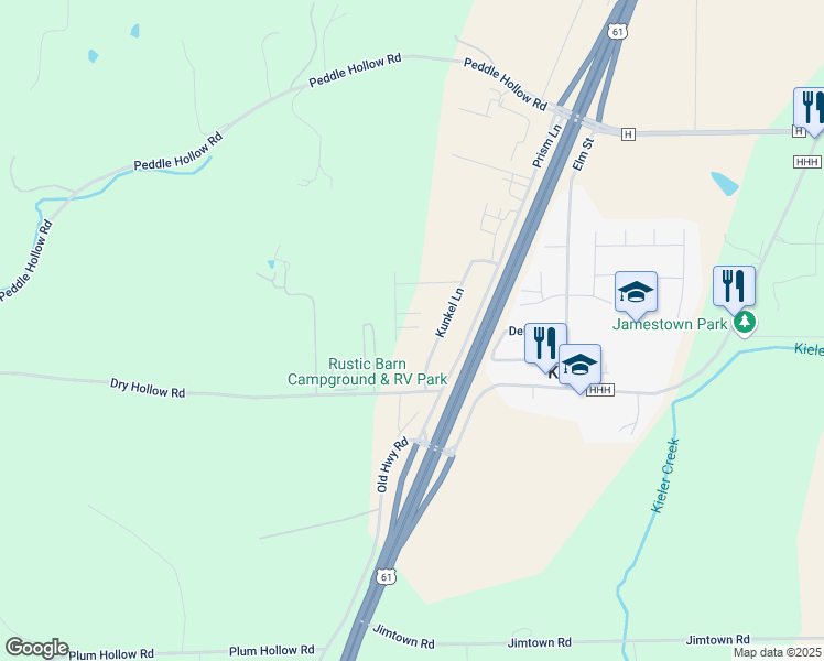 map of restaurants, bars, coffee shops, grocery stores, and more near 2121 Kunkel Lane in Cuba City