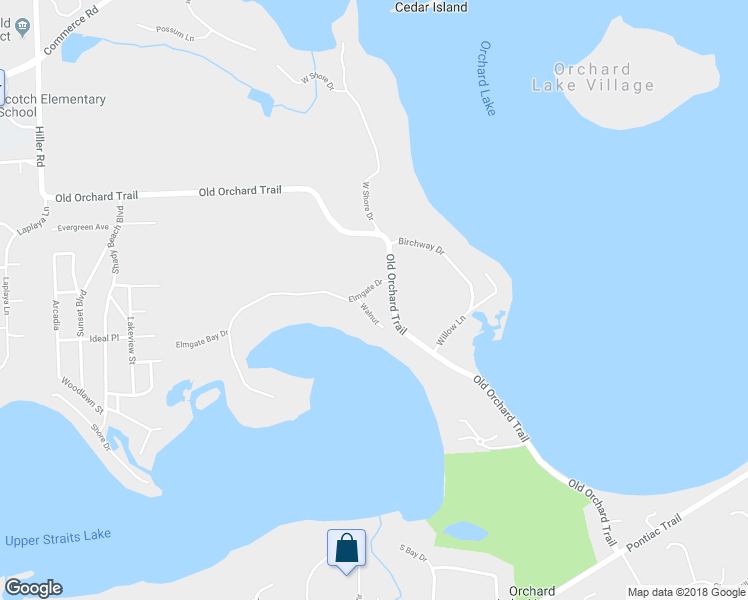 map of restaurants, bars, coffee shops, grocery stores, and more near 4900 Elmgate Drive in Orchard Lake Village