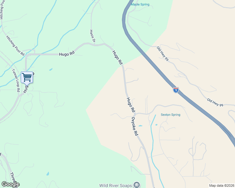 map of restaurants, bars, coffee shops, grocery stores, and more near 7637 Hugo Road in Grants Pass