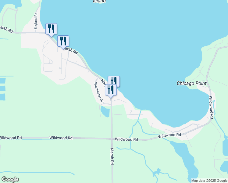 map of restaurants, bars, coffee shops, grocery stores, and more near 11456 Marsh Road in Shelbyville