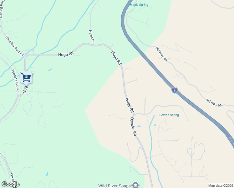 map of restaurants, bars, coffee shops, grocery stores, and more near 7637 Hugo Road in Grants Pass