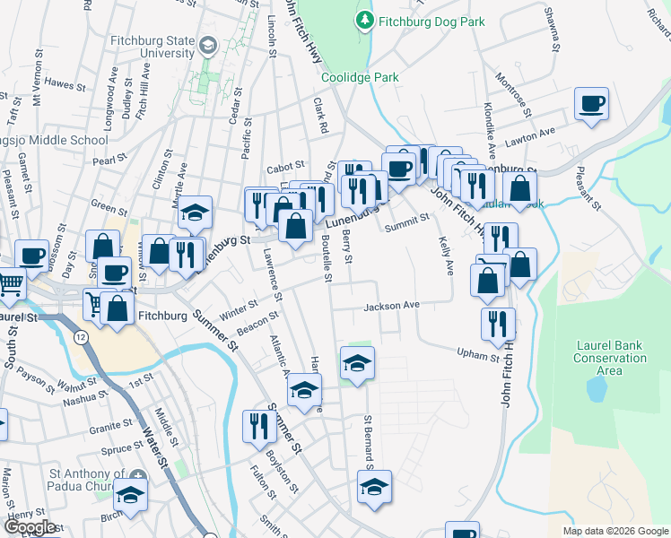 map of restaurants, bars, coffee shops, grocery stores, and more near 6 Hardy Passway in Fitchburg
