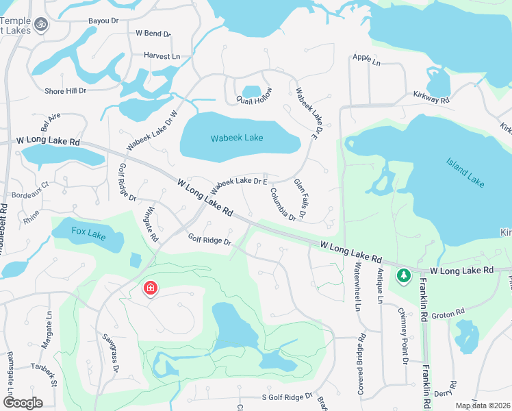 map of restaurants, bars, coffee shops, grocery stores, and more near 3859 Manchester Court in Bloomfield Hills