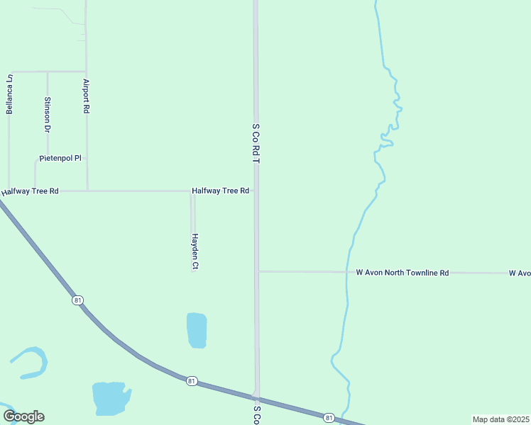 map of restaurants, bars, coffee shops, grocery stores, and more near 6801 South County Road T in Brodhead