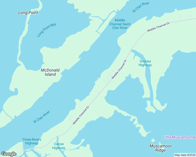map of restaurants, bars, coffee shops, grocery stores, and more near 7054 Middle Channel Drive in Harsens Island