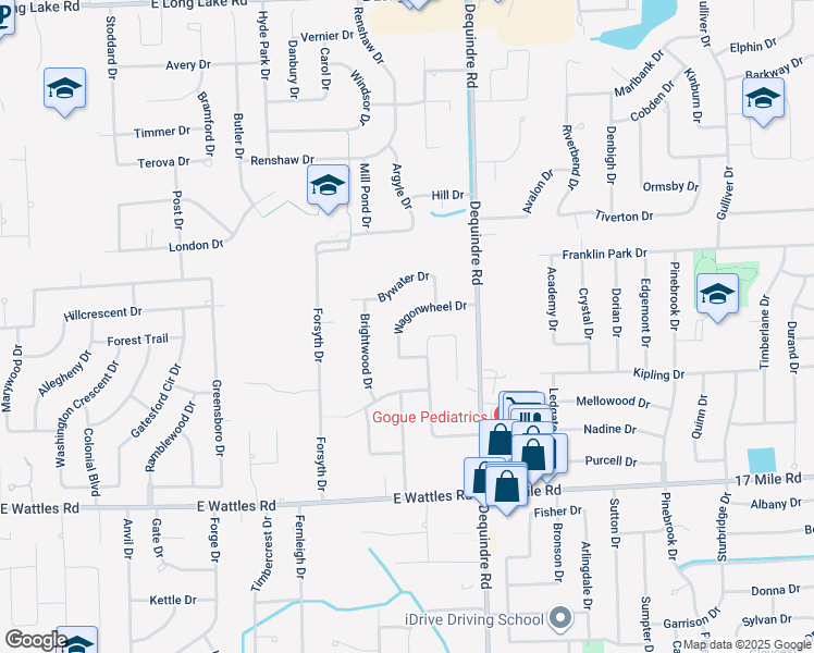 map of restaurants, bars, coffee shops, grocery stores, and more near 2850 Wagonwheel Drive in Troy