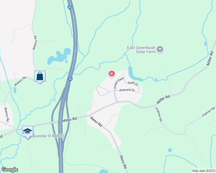 map of restaurants, bars, coffee shops, grocery stores, and more near 2490 Pond View in Castleton-on-Hudson