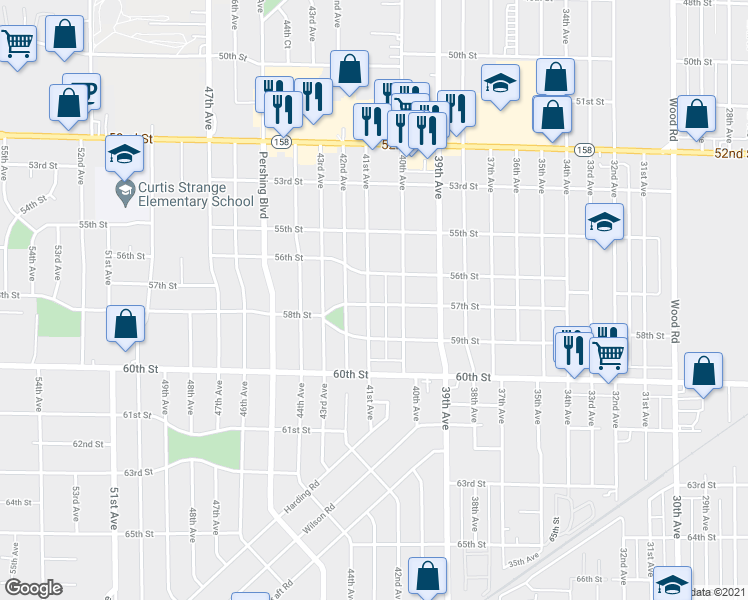 map of restaurants, bars, coffee shops, grocery stores, and more near 5627 41st Avenue in Kenosha