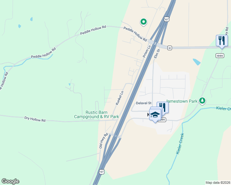 map of restaurants, bars, coffee shops, grocery stores, and more near 2161 Kunkel Lane in Cuba City
