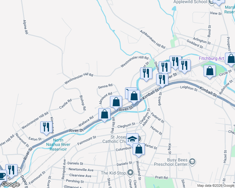 map of restaurants, bars, coffee shops, grocery stores, and more near 24 Senna Road in Fitchburg