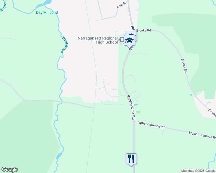 map of restaurants, bars, coffee shops, grocery stores, and more near 9 Mill Stone Lane in Templeton