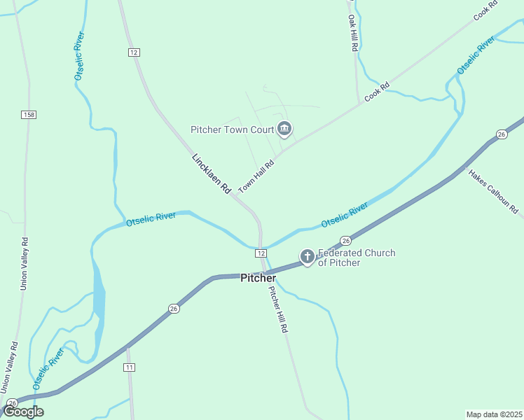 map of restaurants, bars, coffee shops, grocery stores, and more near 5398 County Route 12 in Pitcher